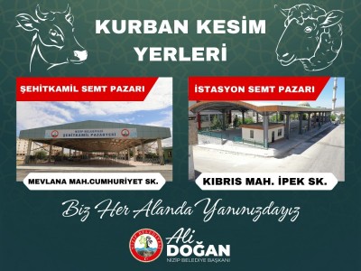 İlçemizde Kurban Kesim Yerleri Belirlendi